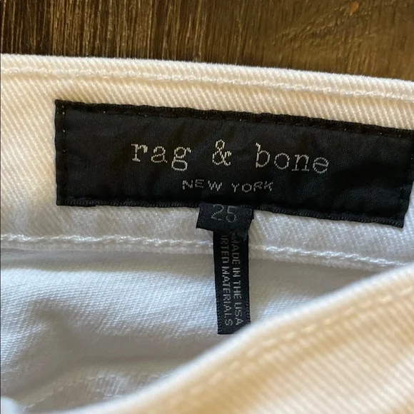 RAG & BONE White High Rise Straight Leg Jeans - Picture 4 of 12